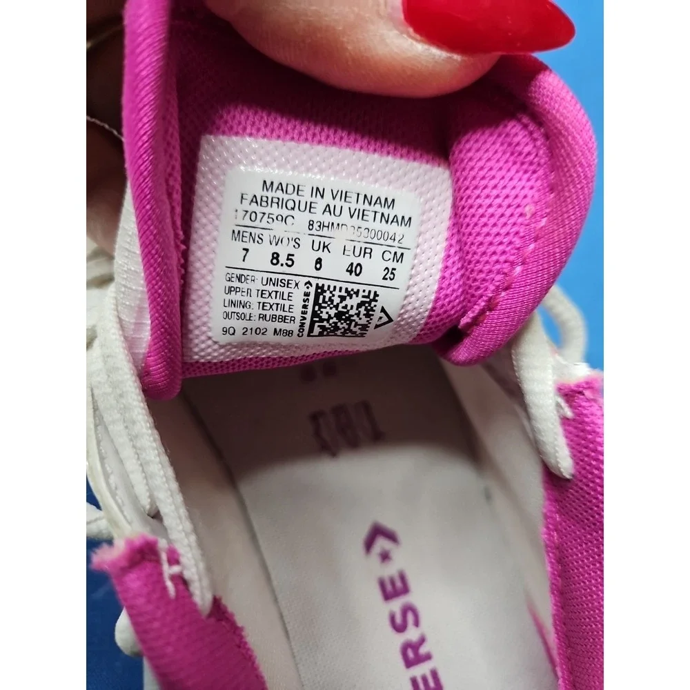 Converse Pro Leather Ox Sneakers White Purple Pink Unisex Men 7 Women 8.5 NEW - Picture 9 of 11